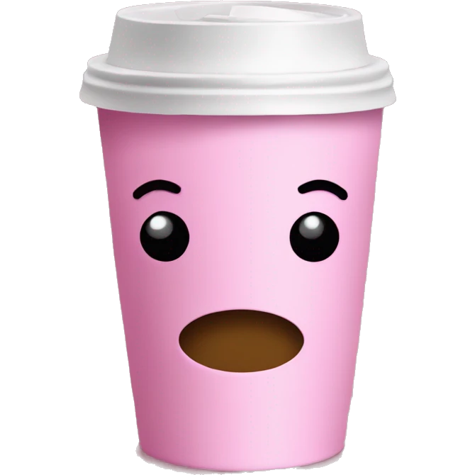pink coffe to go cup without face emoji