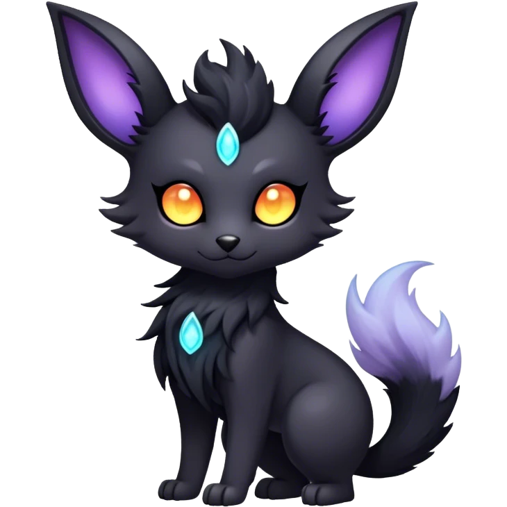Kawaii dark edgy fantasy ethereal fursona Fakemon with tufted tail emoji