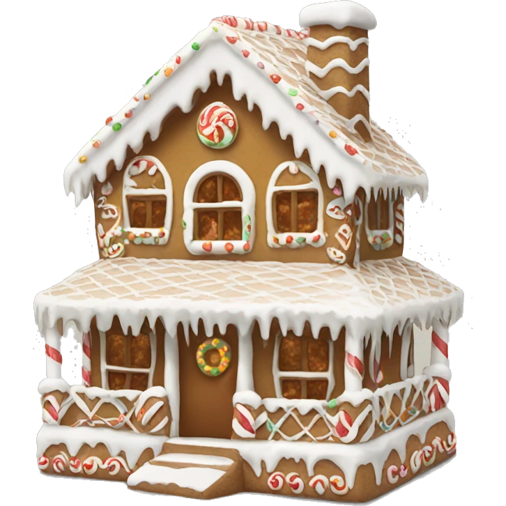 White decorated gingerbread house  emoji