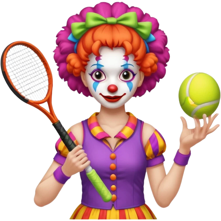 tennis player female clown emoji
