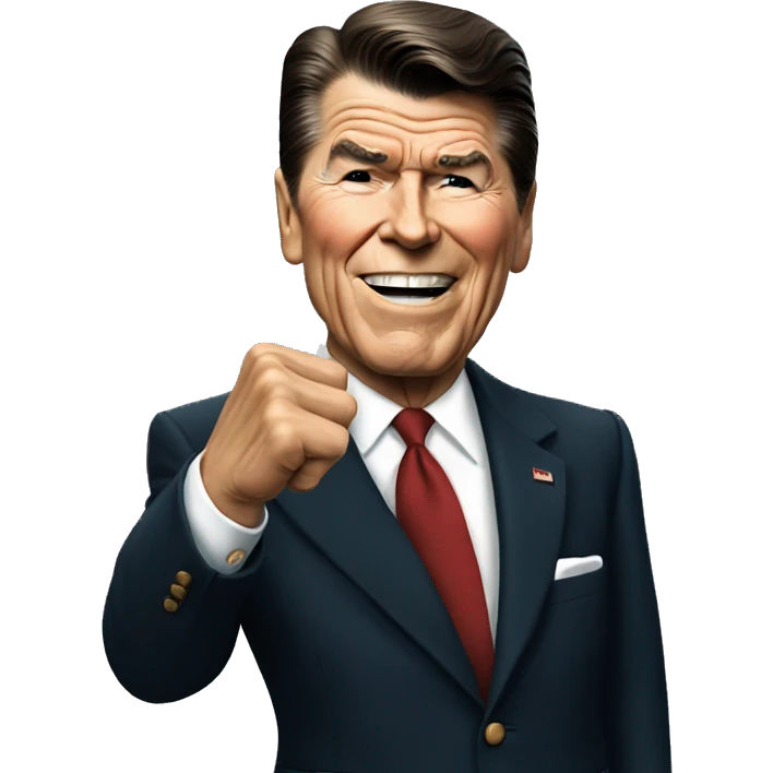 Ronald Reagan shows his fist emoji