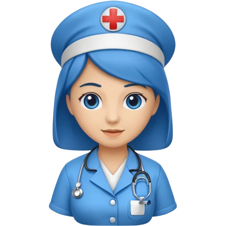 blue dressed nurse emoji