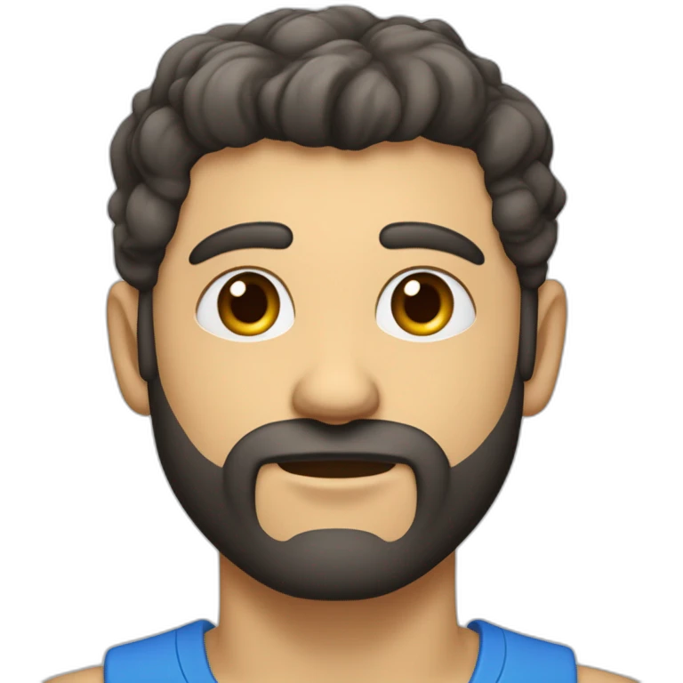 un homme très maigre avec des yeux bleus la peau très blanche et des cheveux noirs et une petite barbe et deux boucles d'oreilles emoji