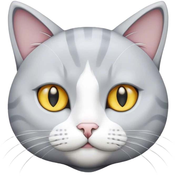Grey and a white cat emoji
