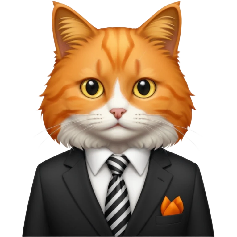 make one where its a cat in a Suit and tie a orange fluffy cat emoji