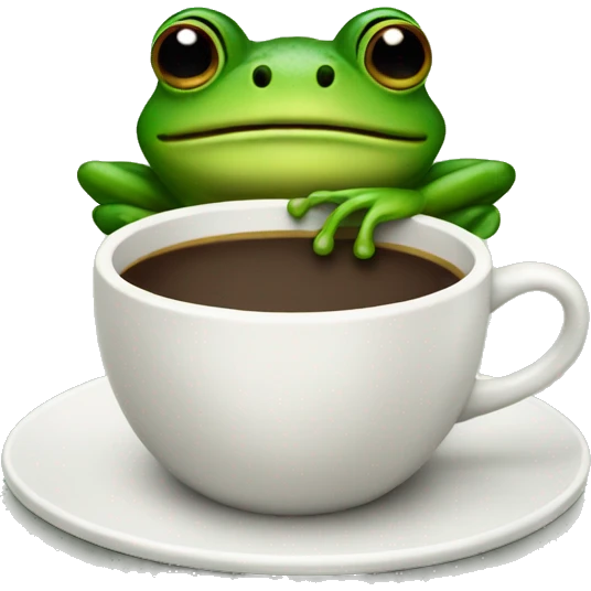 Frog with coffee emoji