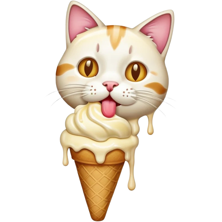 Cat eating ice cream emoji