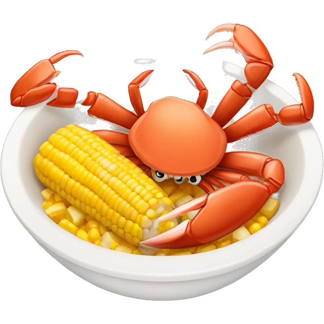 Bowl with crab legs and corn and potatoes  emoji