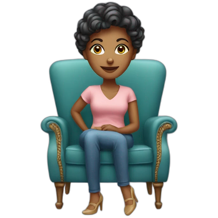Beautiful lady sitting on a chair  emoji