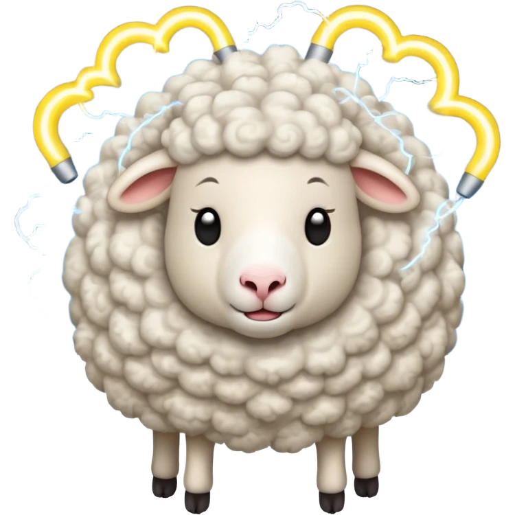 Sheep getting zapped emoji