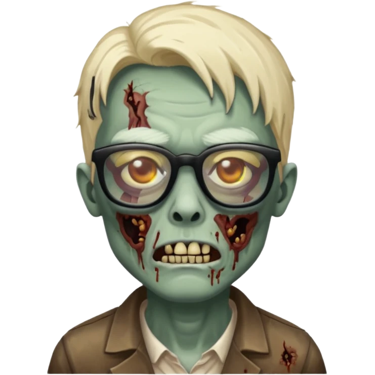zombie with black glasses emoji