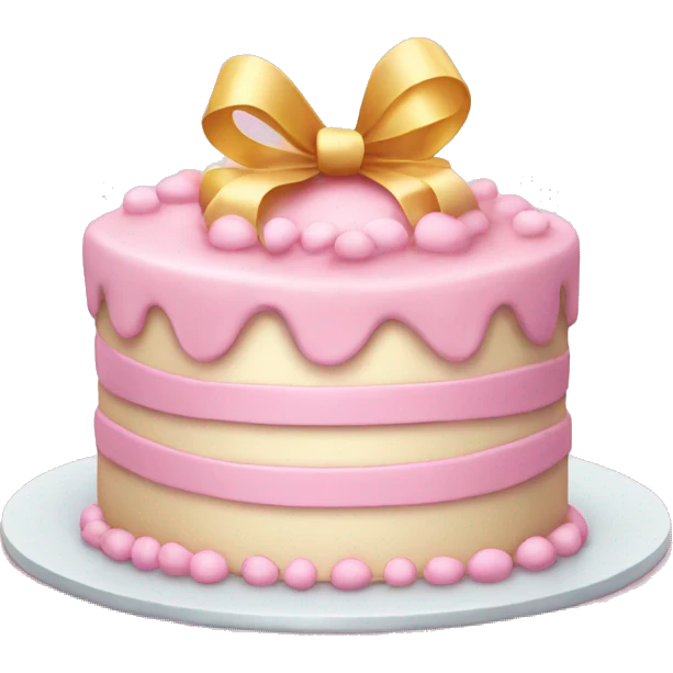 birthday cake in light pink bow emoji