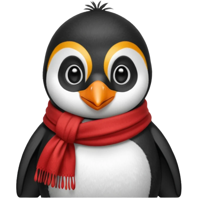 penguin with red scarf  emoji