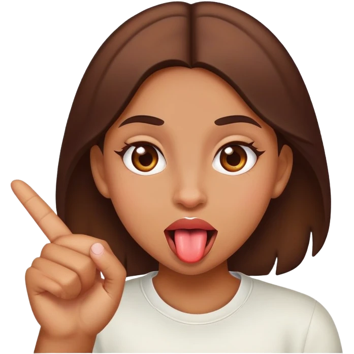 Brown girl stick middle finger up with tongue out   emoji