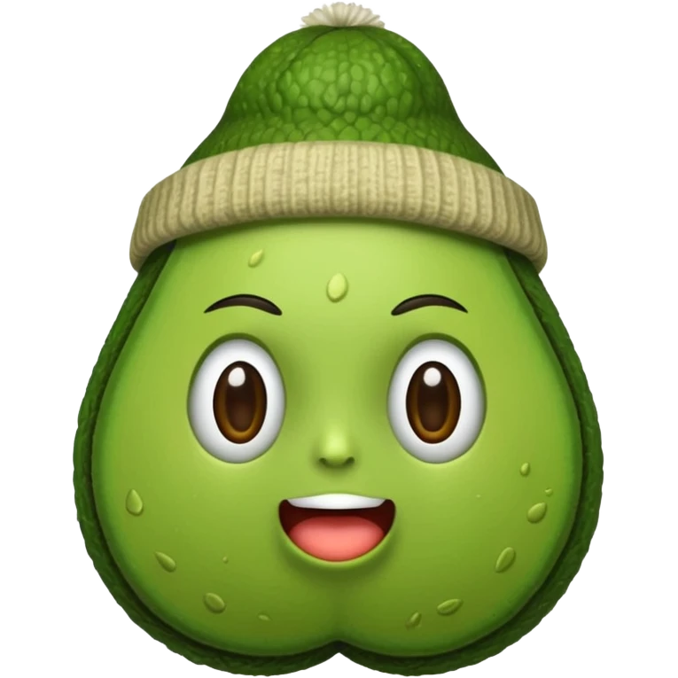 Avocado with a beanie emoji