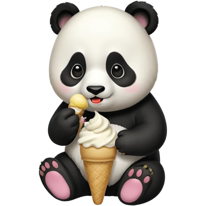 Panda eating ice cream emoji