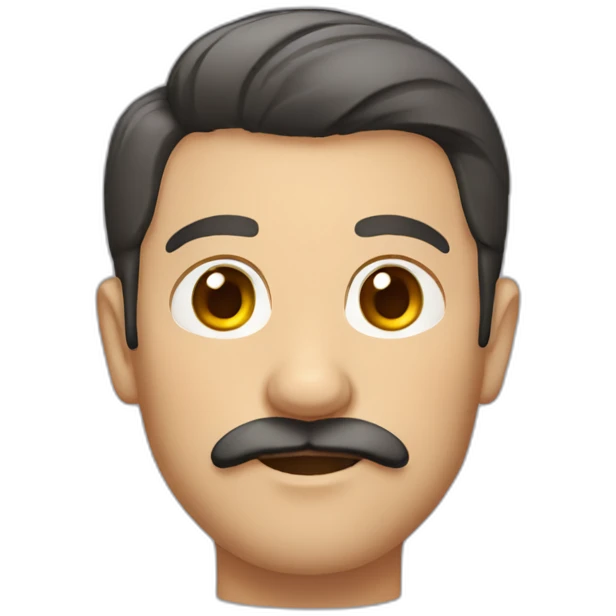 Man with fine moustache short hair and percing emoji
