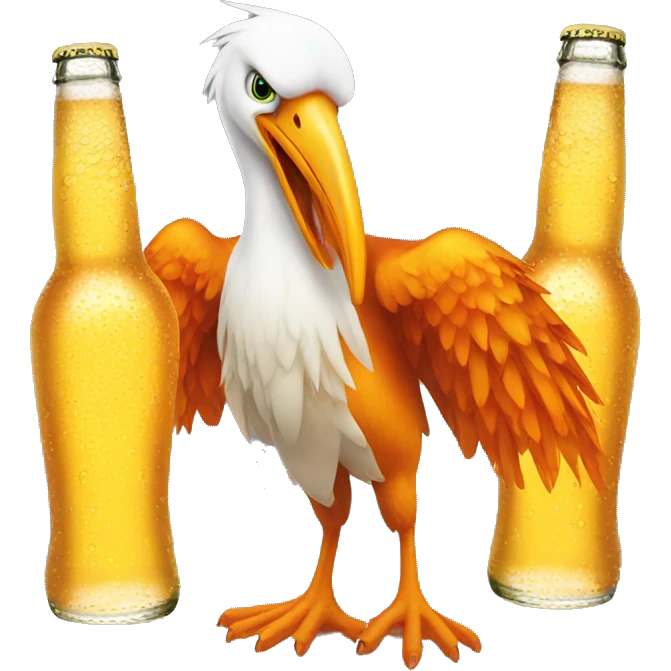 orange Phoenix + pelican + beer emoji