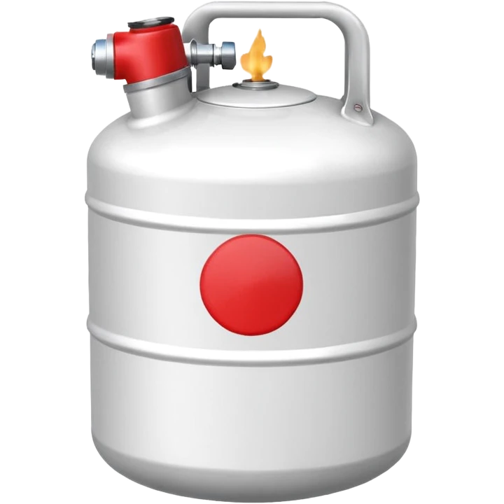 Create a size 420 propane tank emoji that is white with a red lid  emoji