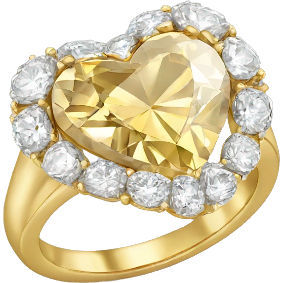 Ring with heart shaped diamond emoji
