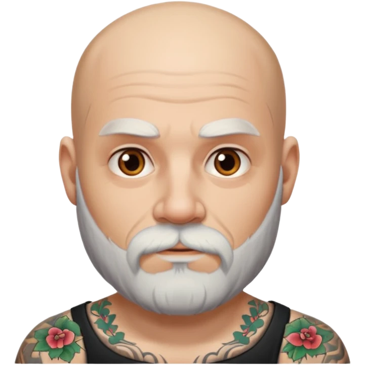   tattooed baldies with white bearded  Half body emoji