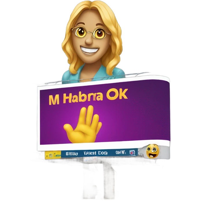 The work OK on a billboard emoji