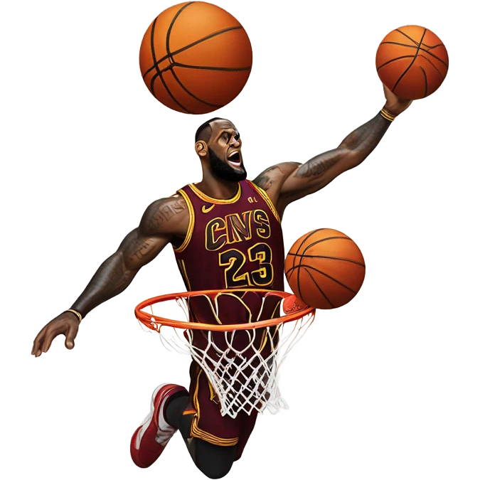 LeBron James dunking basketball  emoji