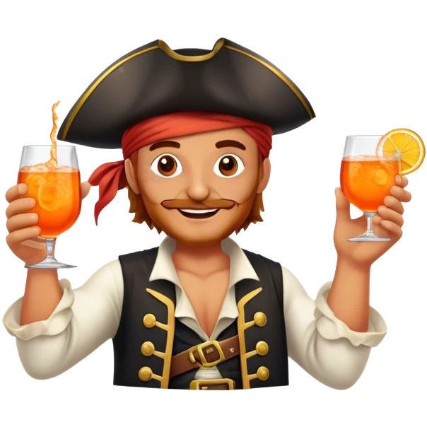 aperol spritz glass pirate celebrating emoji