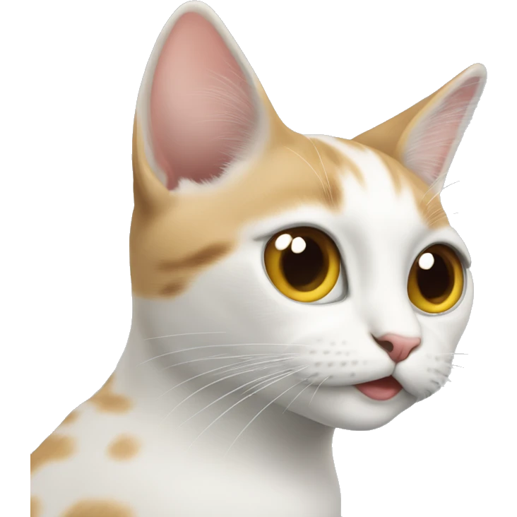 Witte kat met dik gezicht  emoji