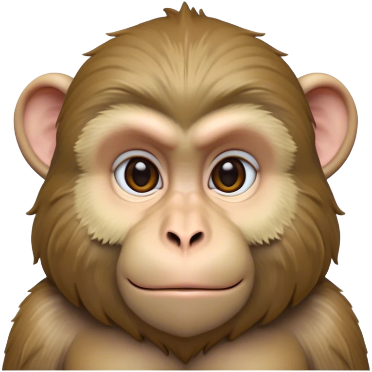 Cinematic Noble Macaque Portrait Emoji, Poised and regal, with a smart, agile build and expressive, deep-set eyes, adorned with soft, detailed fur and a dignified expression, Simplified yet sharp and sophisticated features, highly detailed, glowing with a soft, natural radiance, high shine, intelligent and commanding, stylized with an air of primate nobility, focused and alert, soft glowing outline, capturing the essence of a watchful and confident guardian that appears ready to leap out of the screen with effortless authority! emoji
