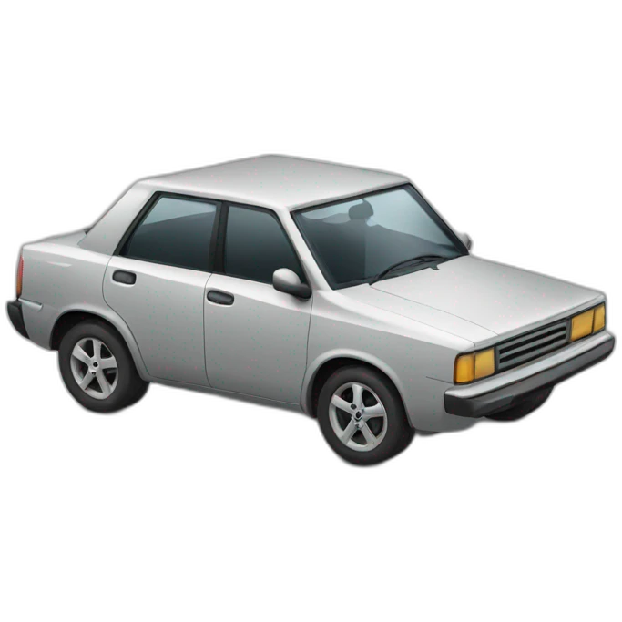 a car with wheels in the shape of a square emoji