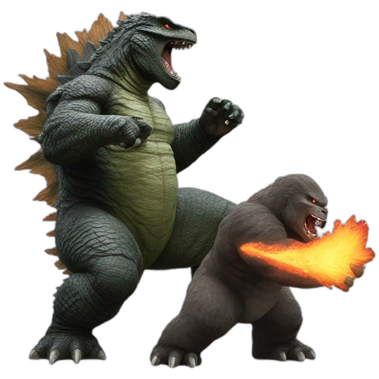 godzilla fighting kong emoji