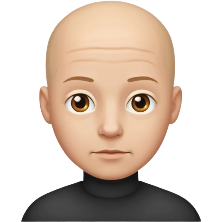 bald person with neutral expression emoji