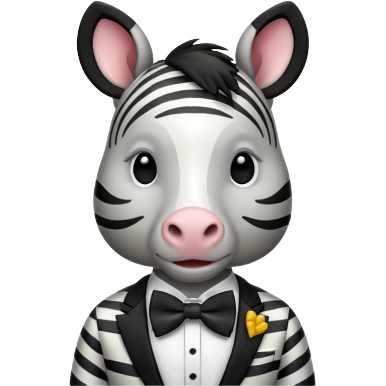 Zebra with bow tie emoji