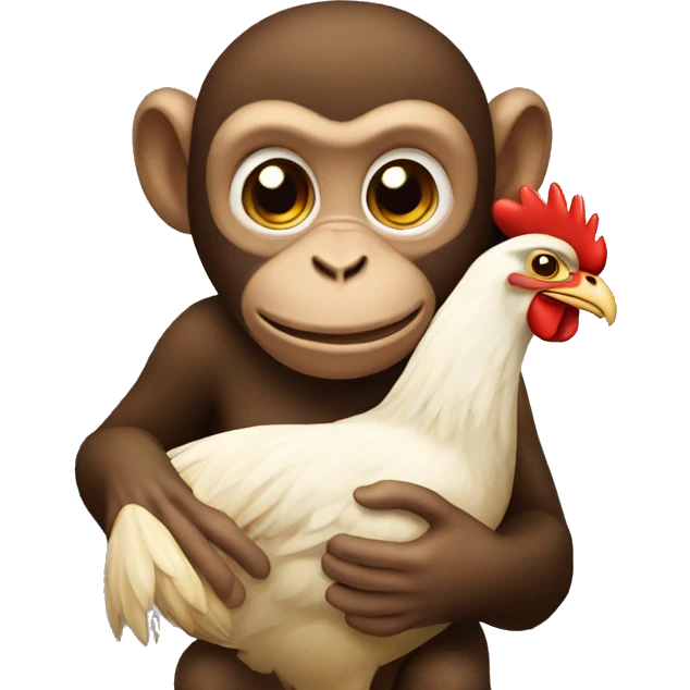 Monkey holding chicken emoji