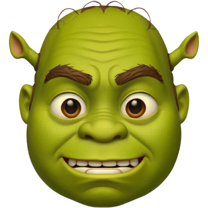 Create a Shrek emoji for a teams chat but make it more original style to the movie- make it as realistic as possible emoji