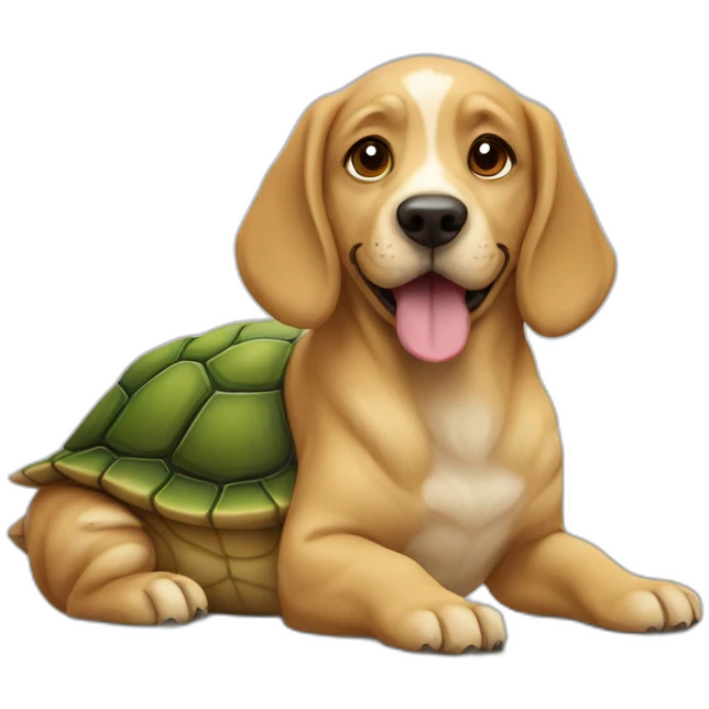 Chien sur une tortue emoji