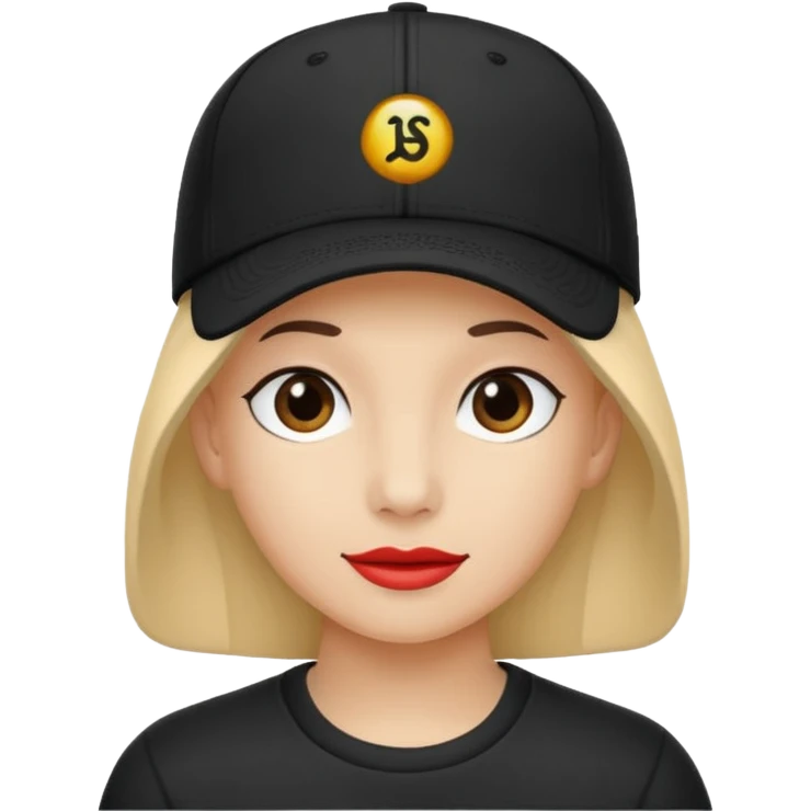 an ios genmoji for a black baseball cap emoji