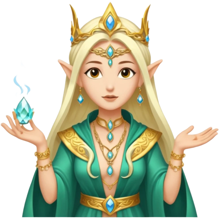 Hyper realistic celestial elf mage queen emoji