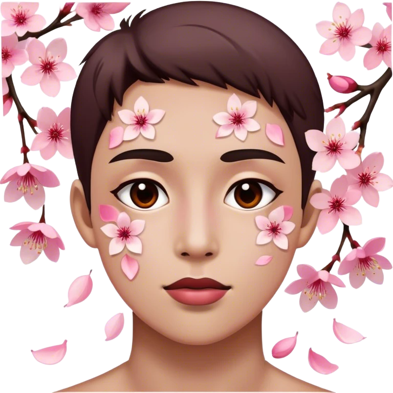 Cherry Blossom-face emoji