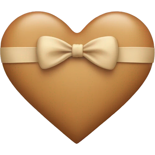 Tan heart with bow emoji