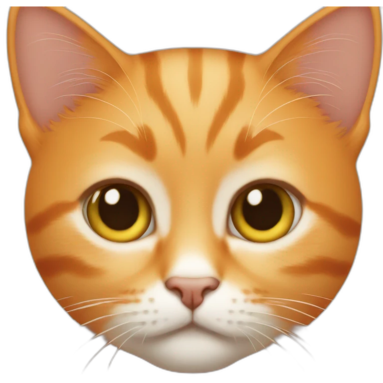 Very small orange cat with thin face emoji