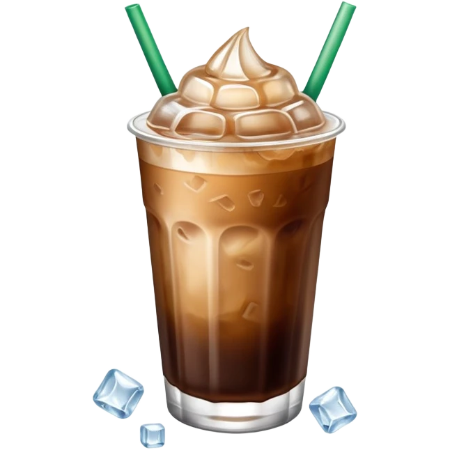 Starbuck ice coffee with ice cubes emoji