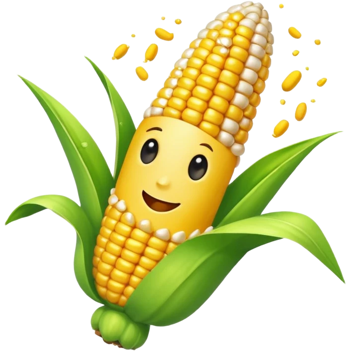 Happy corn with white paint  emoji