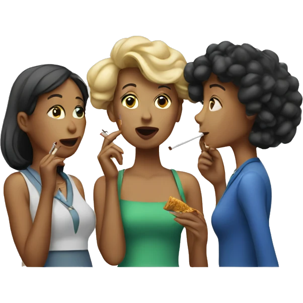 three woman smoking cigarettes  emoji