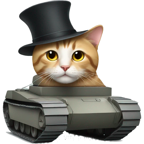 Cat in a hat in a tank emoji