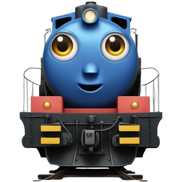 A electric locomotive (With little Kirby eyes on the front of the train) emoji