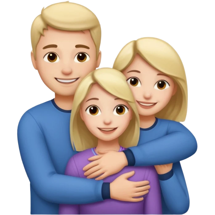 girl with normal girl size boobs hugging two guys emoji