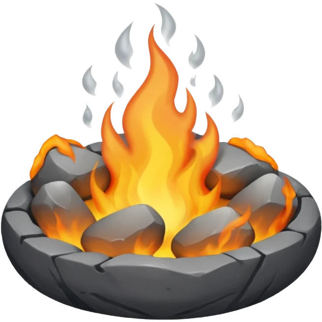 hot rocks steaming emoji