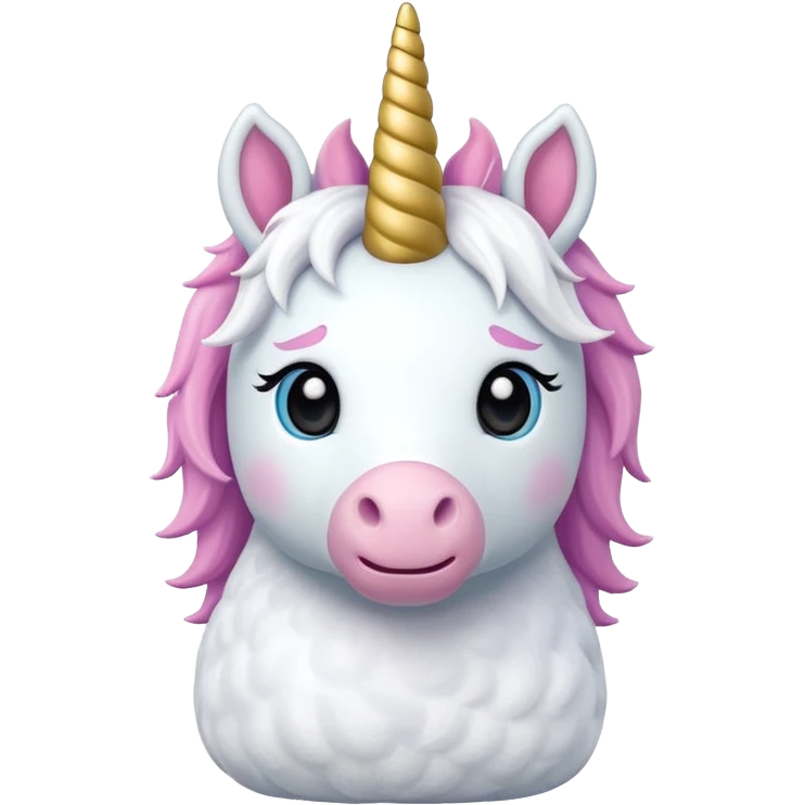 white unicorn toy facing camera emoji